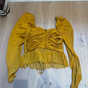 Ulla Johnson Mustard Ruched Blouse